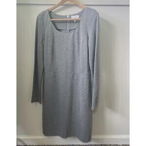 ADAM By Adam Lippes Classic Gray Long Sleeve Sheath Dress With Pockets Size 12
